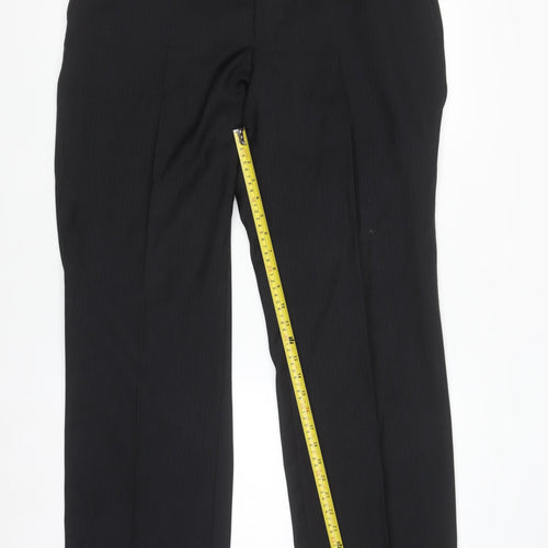 Grahame Men's Black 42R Regular Fit Formal Dress Trousers