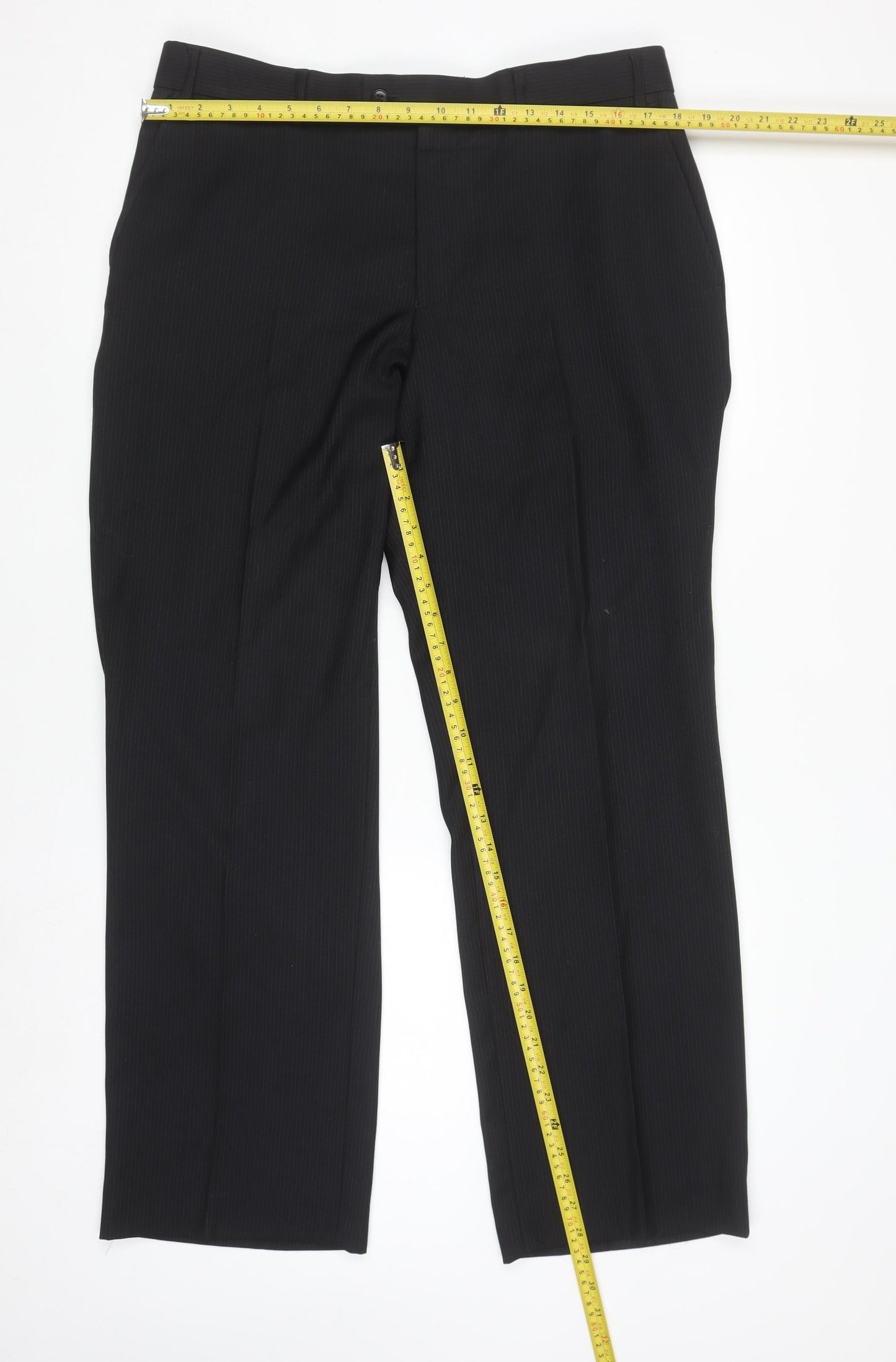Grahame Men's Black 42R Regular Fit Formal Dress Trousers