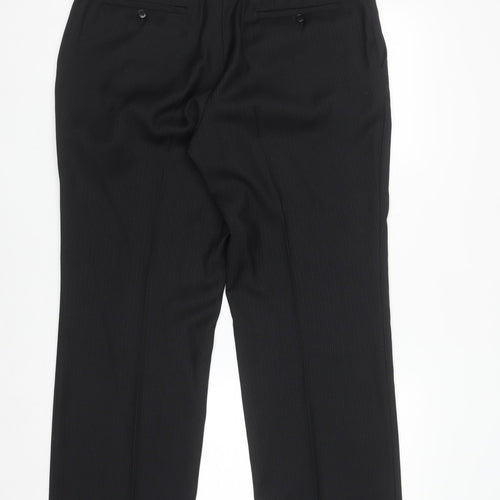 Grahame Men's Black 42R Regular Fit Formal Dress Trousers