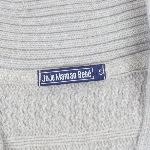 JoJo Maman Bébé Women Beige Wool Cable Short Sleeve Cardigan S