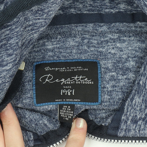 Regatta Women Blue Full Zip Hoodie Size 8 Polyester Outdoor Fleece