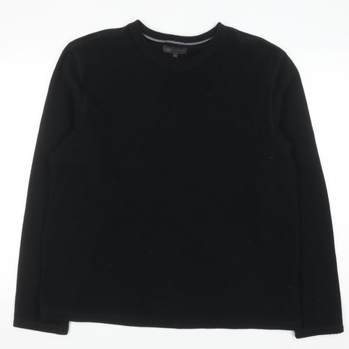 Marks and Spencer Mens Black Fleece Long Sleeve Top L Regular Fit