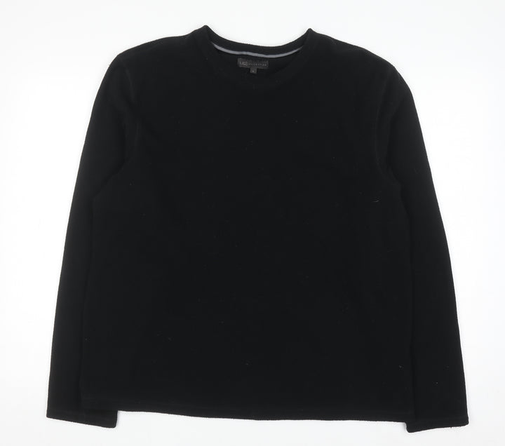 Marks and Spencer Mens Black Fleece Long Sleeve Top L Regular Fit
