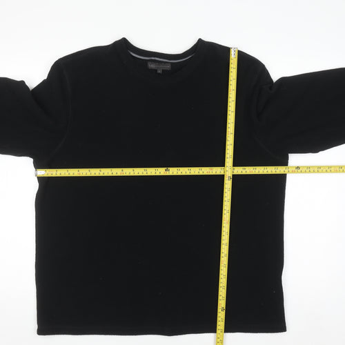Marks and Spencer Mens Black Fleece Long Sleeve Top L Regular Fit