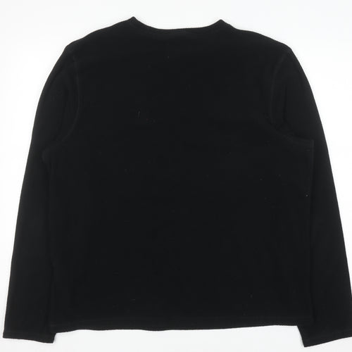 Marks and Spencer Mens Black Fleece Long Sleeve Top L Regular Fit