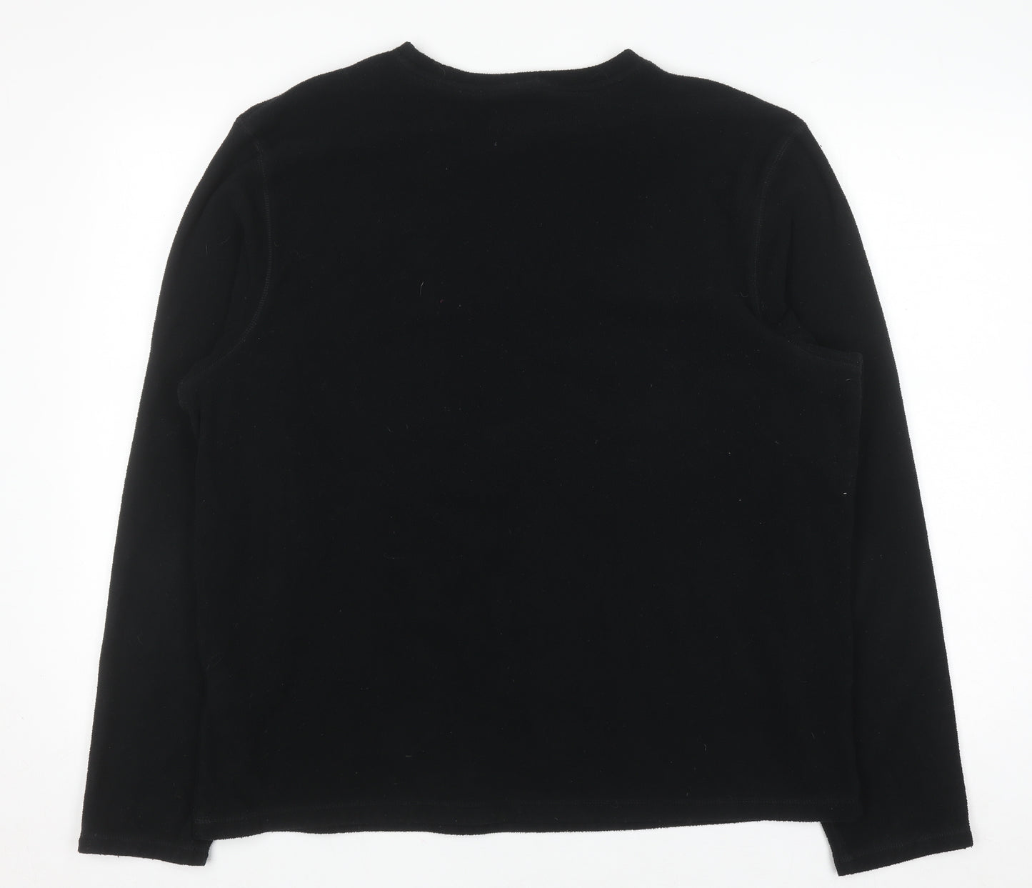 Marks and Spencer Mens Black Fleece Long Sleeve Top L Regular Fit
