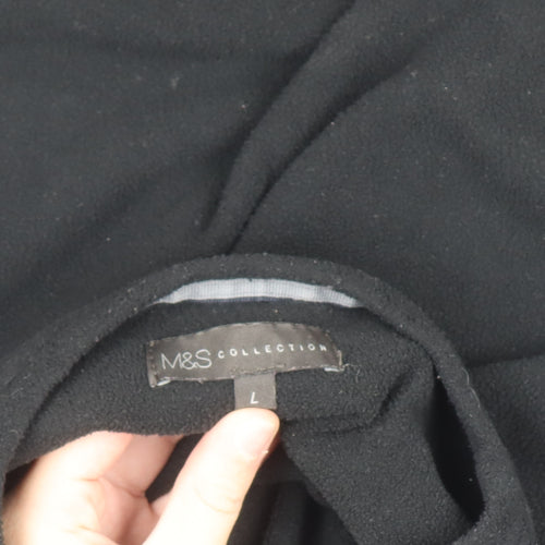 Marks and Spencer Mens Black Fleece Long Sleeve Top L Regular Fit