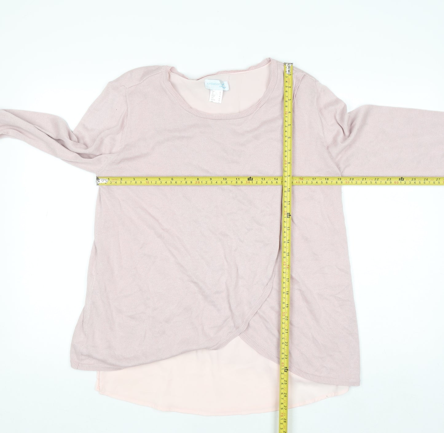 Création L Women’s Pink Wrap Long Sleeve Blouse Size 14