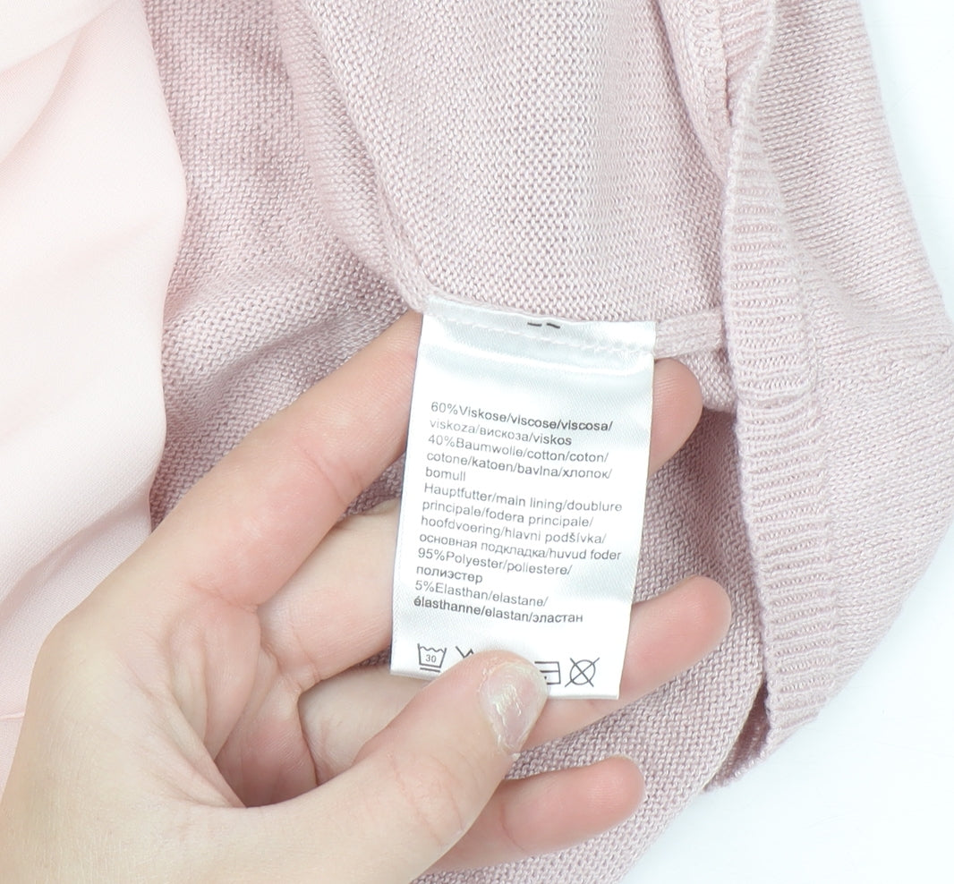 Création L Women’s Pink Wrap Long Sleeve Blouse Size 14