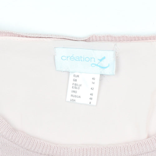 Création L Women’s Pink Wrap Long Sleeve Blouse Size 14