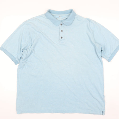 Marks and Spencer Blue Harbour Men's Blue Cotton Polo Shirt L