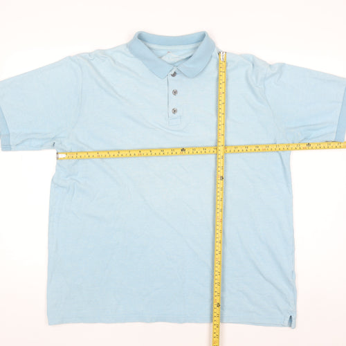 Marks and Spencer Blue Harbour Men's Blue Cotton Polo Shirt L