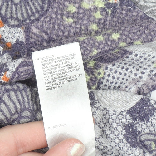 White Stuff Womens Grey Butterfly Button Cardigan Size 8 Cotton Knit