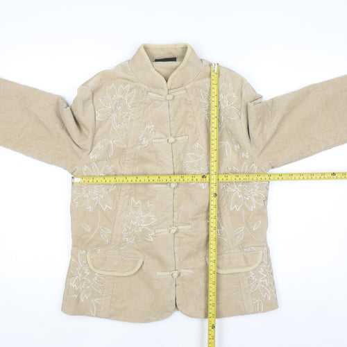 Principles Womens Beige Embroidered Cotton Kimono Jacket Size 14
