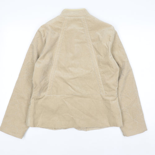 Principles Womens Beige Embroidered Cotton Kimono Jacket Size 14
