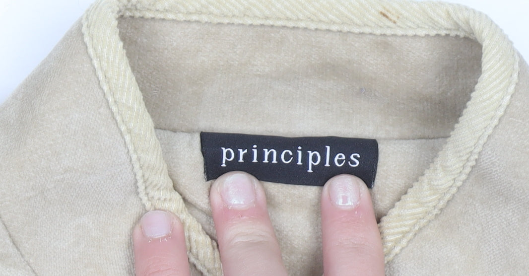 Principles Womens Beige Embroidered Cotton Kimono Jacket Size 14