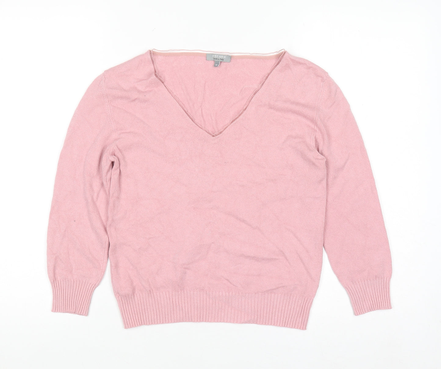 Marks and Spencer Per Una Pink V-Neck Women’s Jumper Size 14