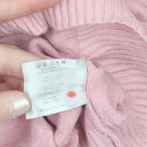 Marks and Spencer Per Una Pink V-Neck Women’s Jumper Size 14