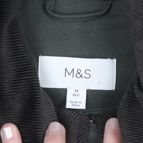 Marks and Spencer Women’s Khaki Cotton Parka Coat Size 14 Regular