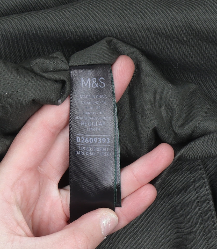 Marks and Spencer Women’s Khaki Cotton Parka Coat Size 14 Regular