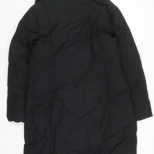 Monsoon Women's Black Long Puffer Coat M Winter Zip Jacket