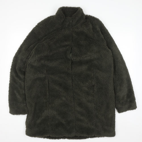 Vero Moda Women's Green Faux Fur Long Coat Size L