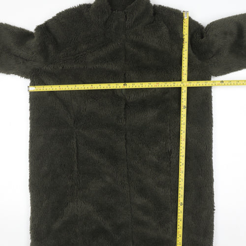 Vero Moda Women's Green Faux Fur Long Coat Size L