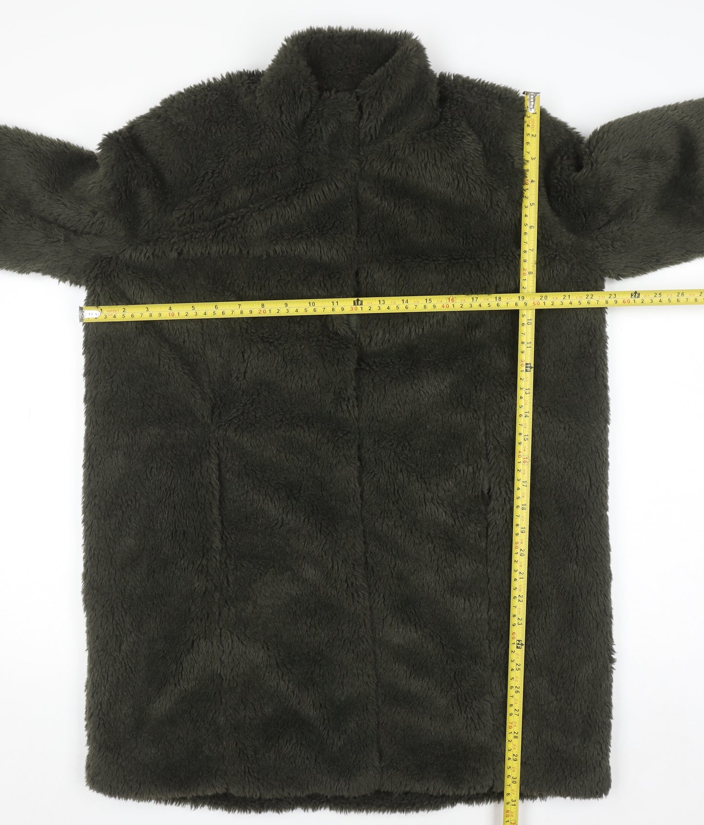 Vero Moda Women's Green Faux Fur Long Coat Size L