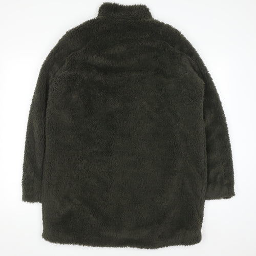 Vero Moda Women's Green Faux Fur Long Coat Size L