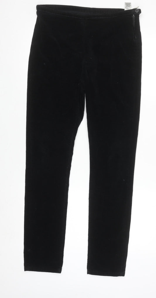 Marks and Spencer Womens Black Velvet Slim Trousers UK 12