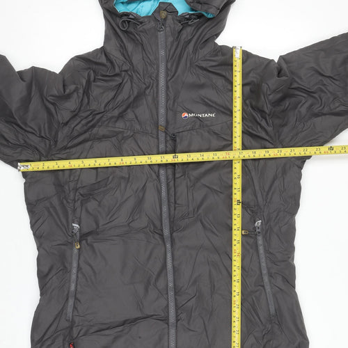 Montane Women's Grey Hooded Puffer Jacket Size 16 Windproof