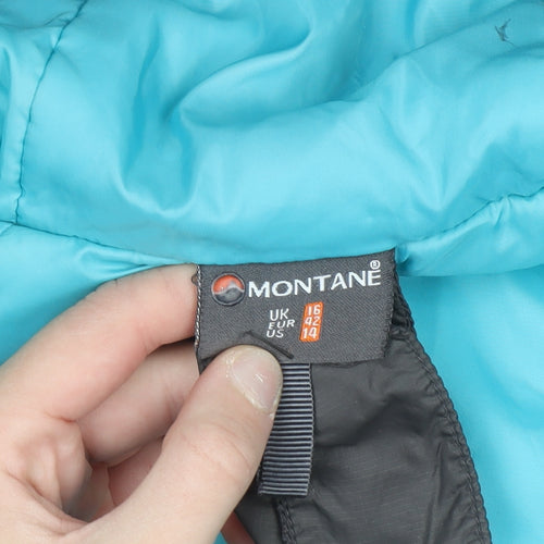 Montane Women's Grey Hooded Puffer Jacket Size 16 Windproof