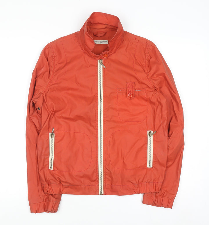 Oliver Spencer Womens Orange Cotton Bomber Jacket UK 10