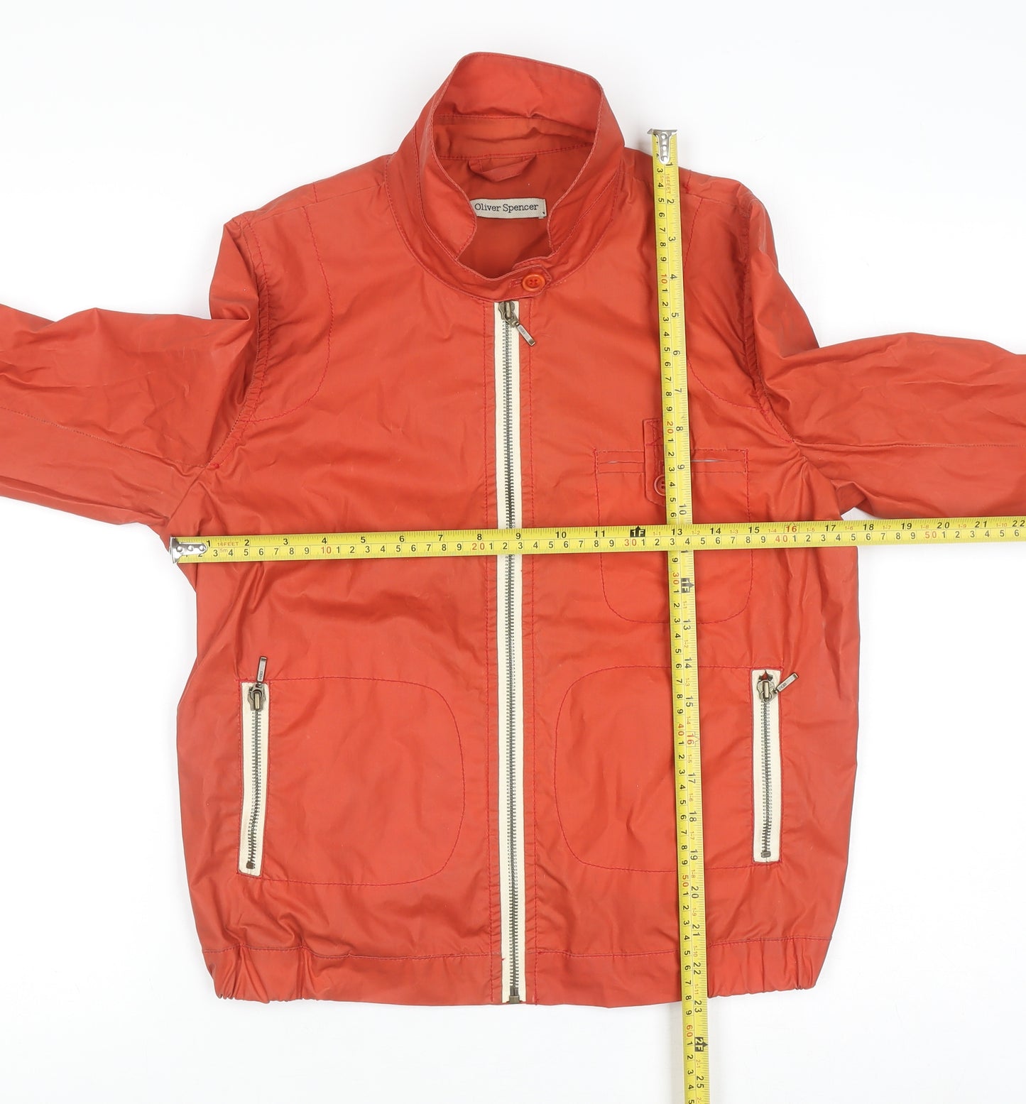 Oliver Spencer Womens Orange Cotton Bomber Jacket UK 10