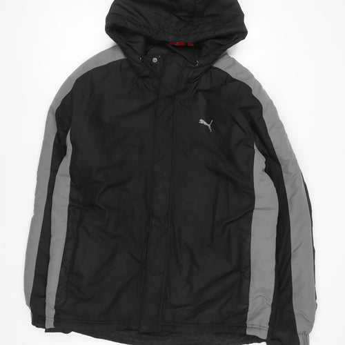 Puma Men's Black L Windbreaker Hooded Sports Jacket