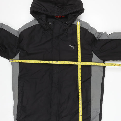 Puma Men's Black L Windbreaker Hooded Sports Jacket