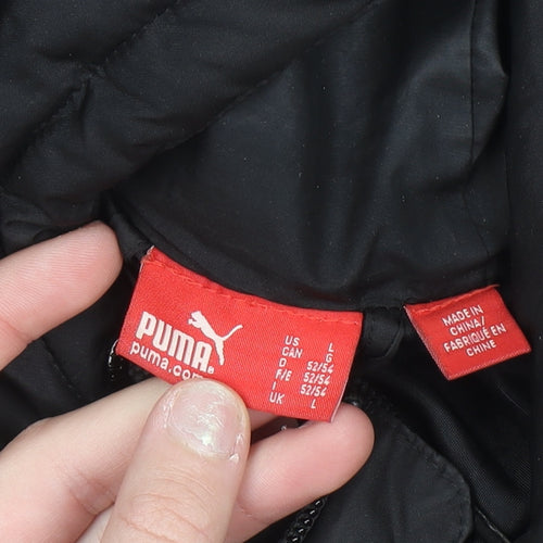 Puma Men's Black L Windbreaker Hooded Sports Jacket