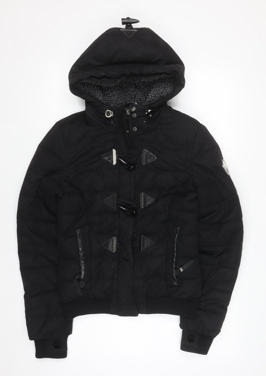 Superdry Women's Black Size 8 Toggle Puffer Hooded Jacket