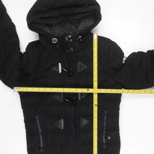 Superdry Women's Black Size 8 Toggle Puffer Hooded Jacket