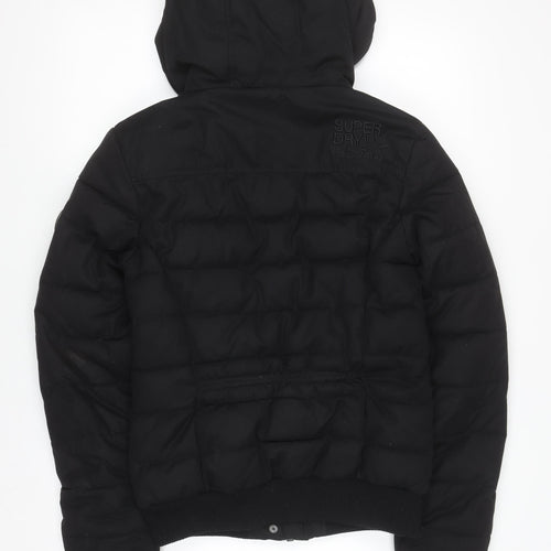 Superdry Women's Black Size 8 Toggle Puffer Hooded Jacket