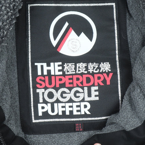 Superdry Women's Black Size 8 Toggle Puffer Hooded Jacket