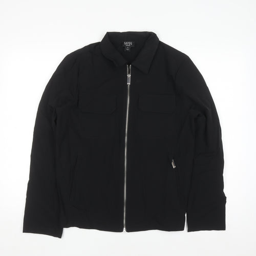 boohooMAN Men's Black XS Full Zip Lightweight Jacket