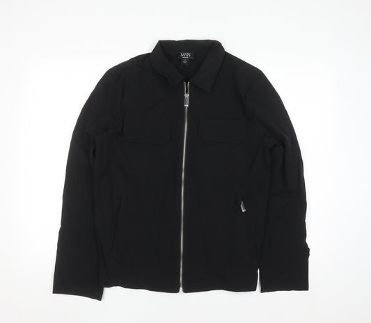 boohooMAN Men's Black XS Full Zip Lightweight Jacket