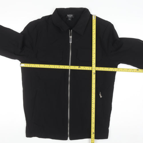 boohooMAN Men's Black XS Full Zip Lightweight Jacket