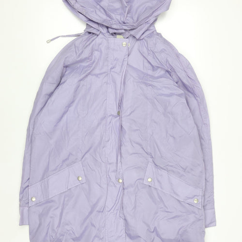 Dannimac Womens Purple Hooded Waterproof Long Rain Coat L