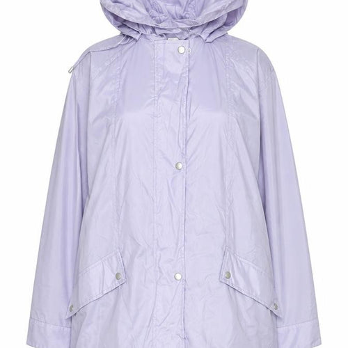 Dannimac Womens Purple Hooded Waterproof Long Rain Coat L
