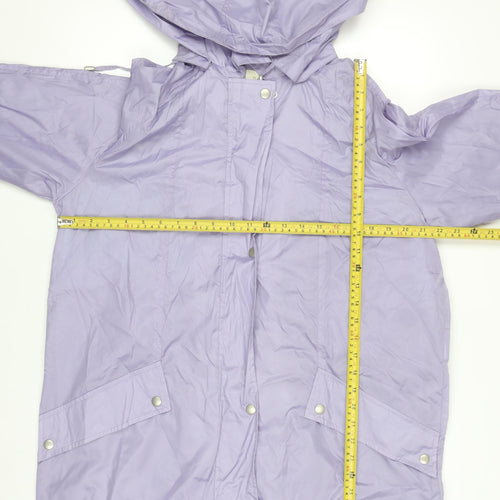 Dannimac Womens Purple Hooded Waterproof Long Rain Coat L