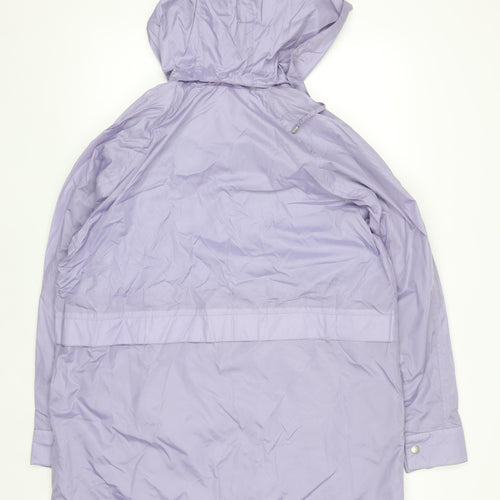 Dannimac Womens Purple Hooded Waterproof Long Rain Coat L
