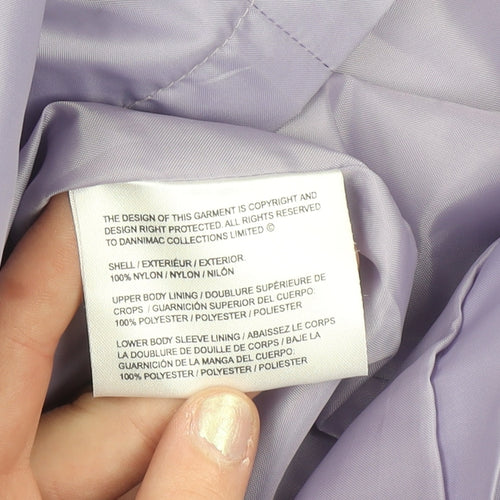 Dannimac Womens Purple Hooded Waterproof Long Rain Coat L