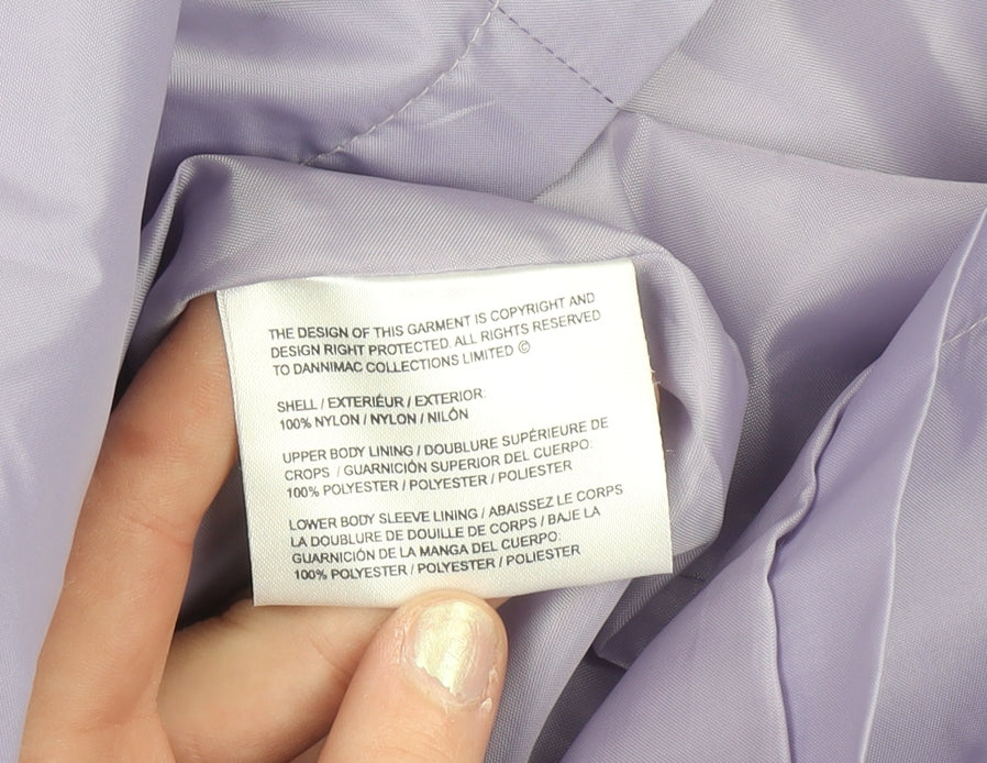 Dannimac Womens Purple Hooded Waterproof Long Rain Coat L